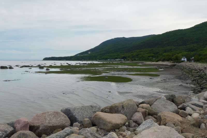 Depuis le quai de Petite-Rivière-St-François,
la côte vers le sud